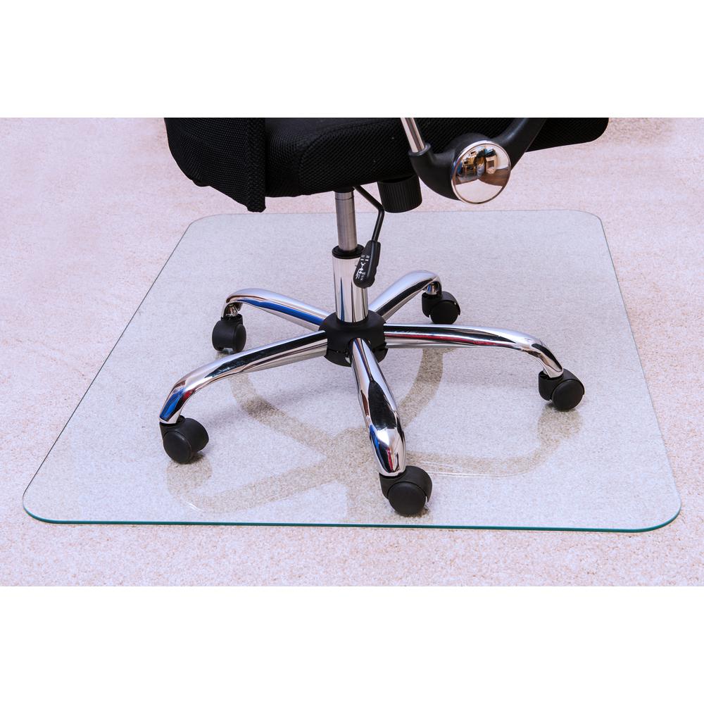 Cleartex Glaciermat, Reinforced Glass Chair Mat, Executive Chair Mat, For Hard Floors & All Pile Carpets, Size 40" x 53"