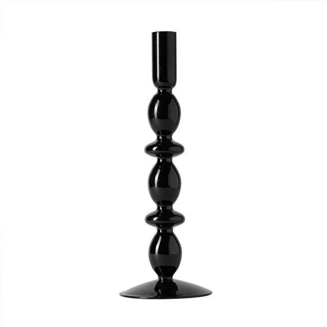 Glass Candlesticks D BLACK