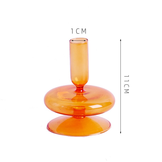 Nordic glass candle holder Orange