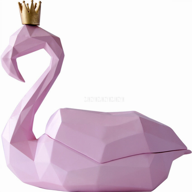 Swan Tissue Box Cover Pink