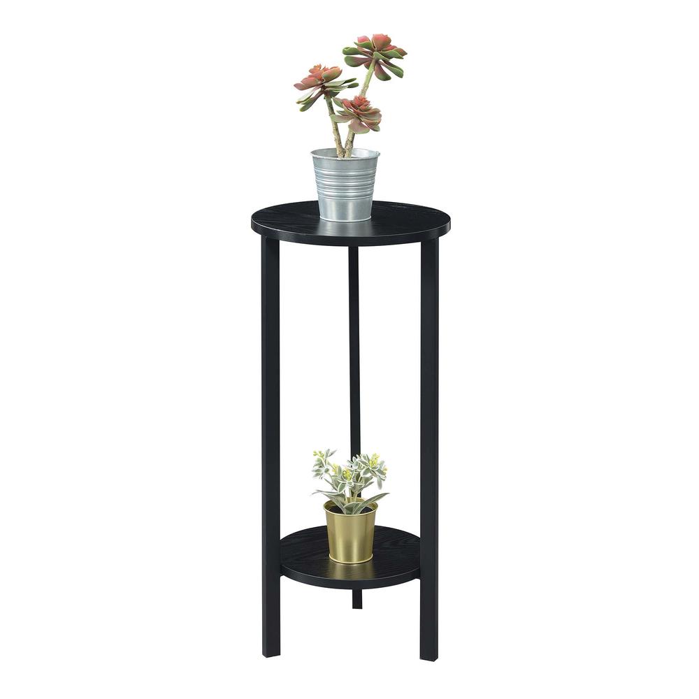 Graystone 31 Inch Plant Stand, Black/Black