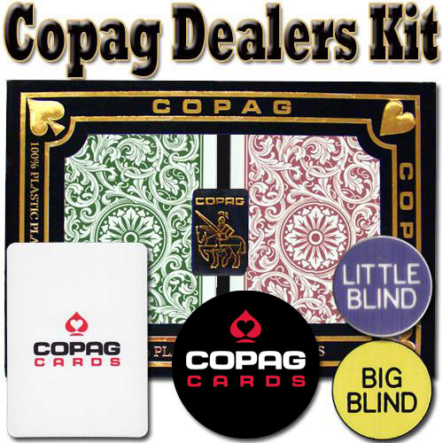 Copag Dealer Kit - 1546 Green/Burgundy Poker Jumbo