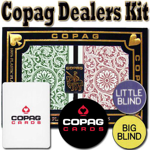 Copag Dealer Kit - 1546 Green/Burgundy Bridge Regular