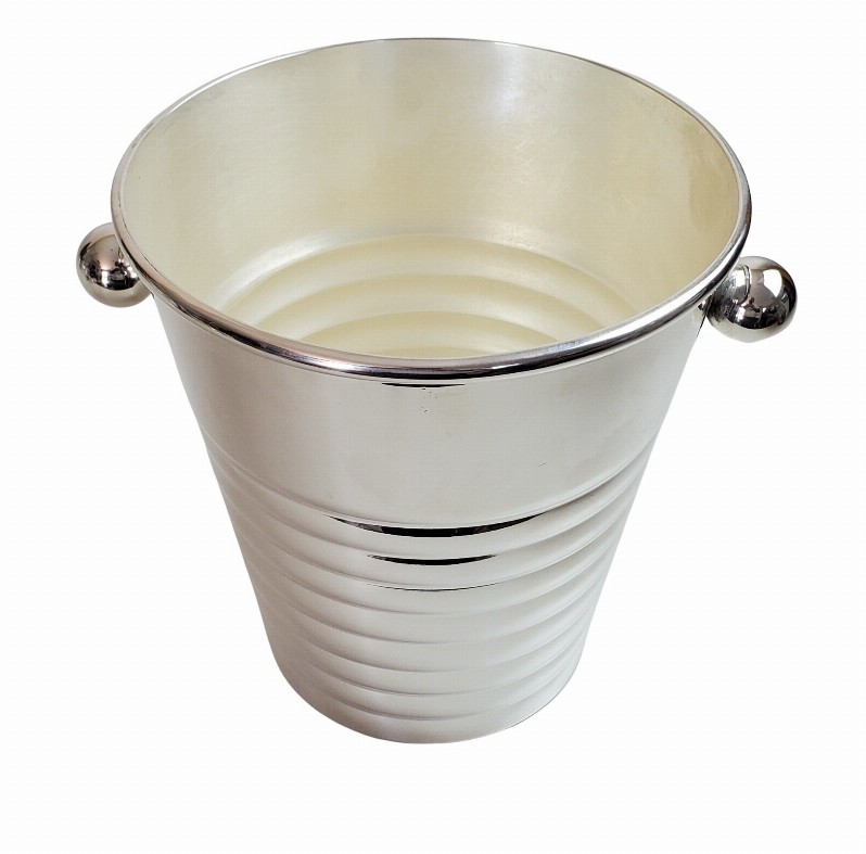 Ribbed Ball Handle 9" Hotel Magnum Ice Bucket c.1960