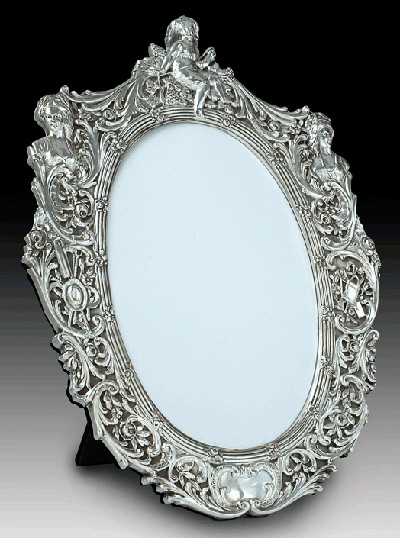 Sterling Silver Frame Versailles with Velvet Back 6" x 9"