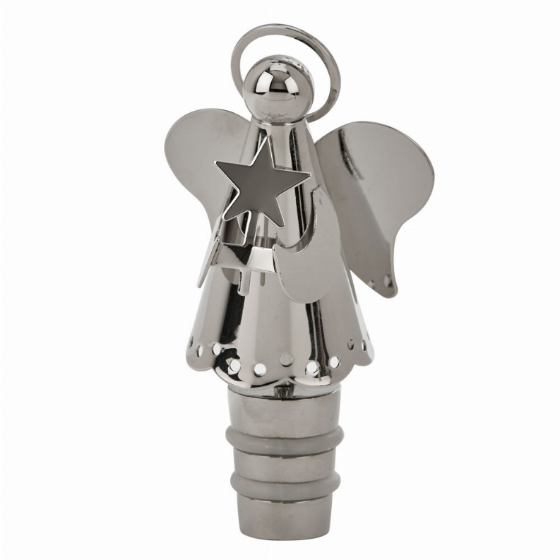 Angel Bottle Stopper, Nickel Plated, 3.5"