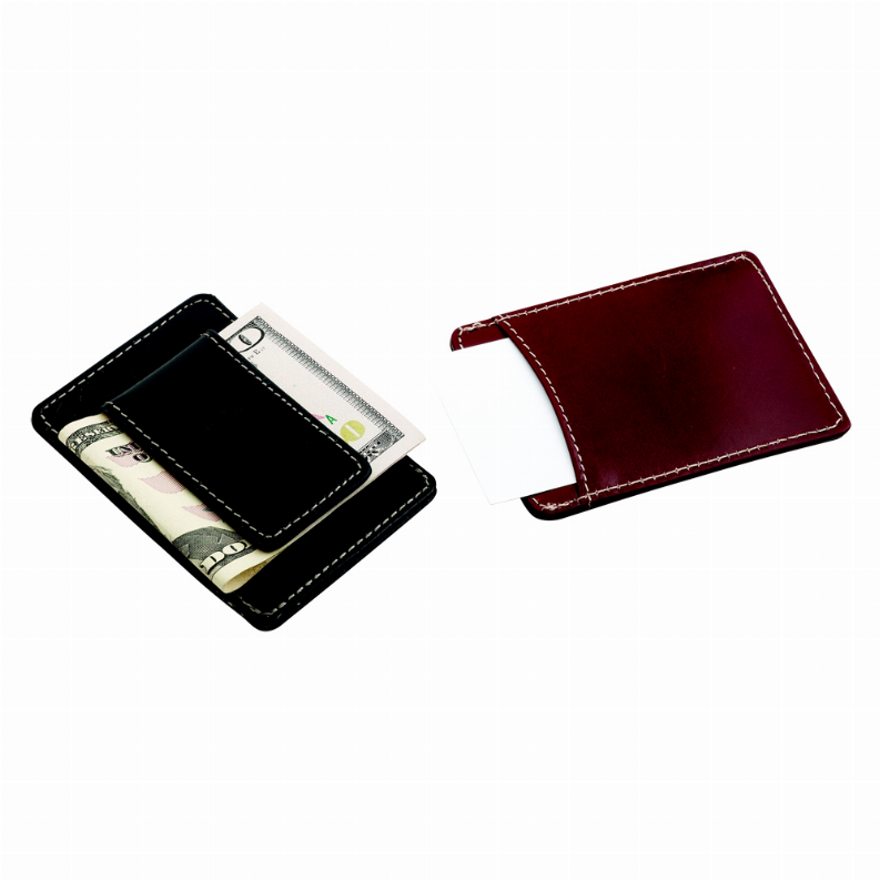 Black Card Holder/Money Clip, 3.75" X 2"