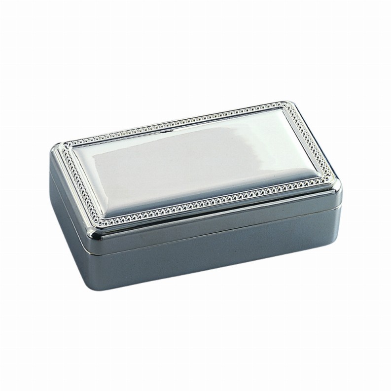 Double Velvet Jewelry Box, Nickel Plated