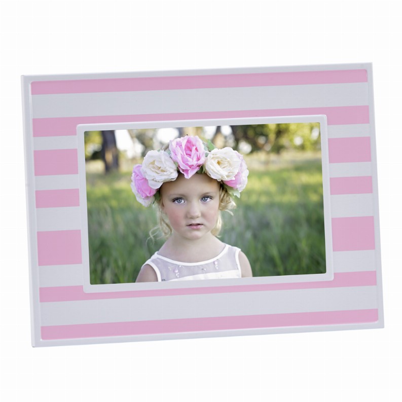 Pink & White Striped 4X6 Frame