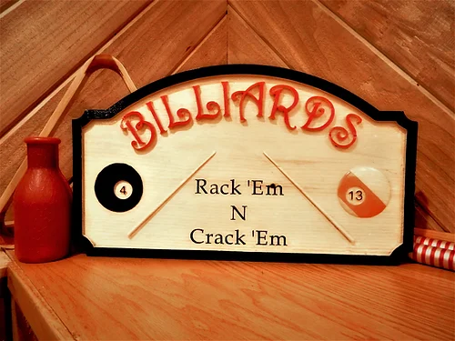 Billiards Plaque - Billiards #3 Maple