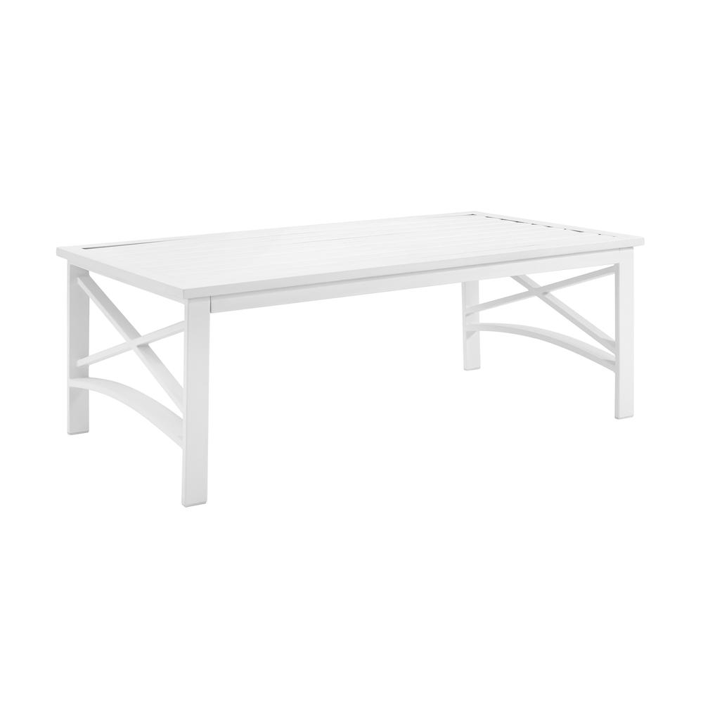 Kaplan Outdoor Metal Coffee Table White