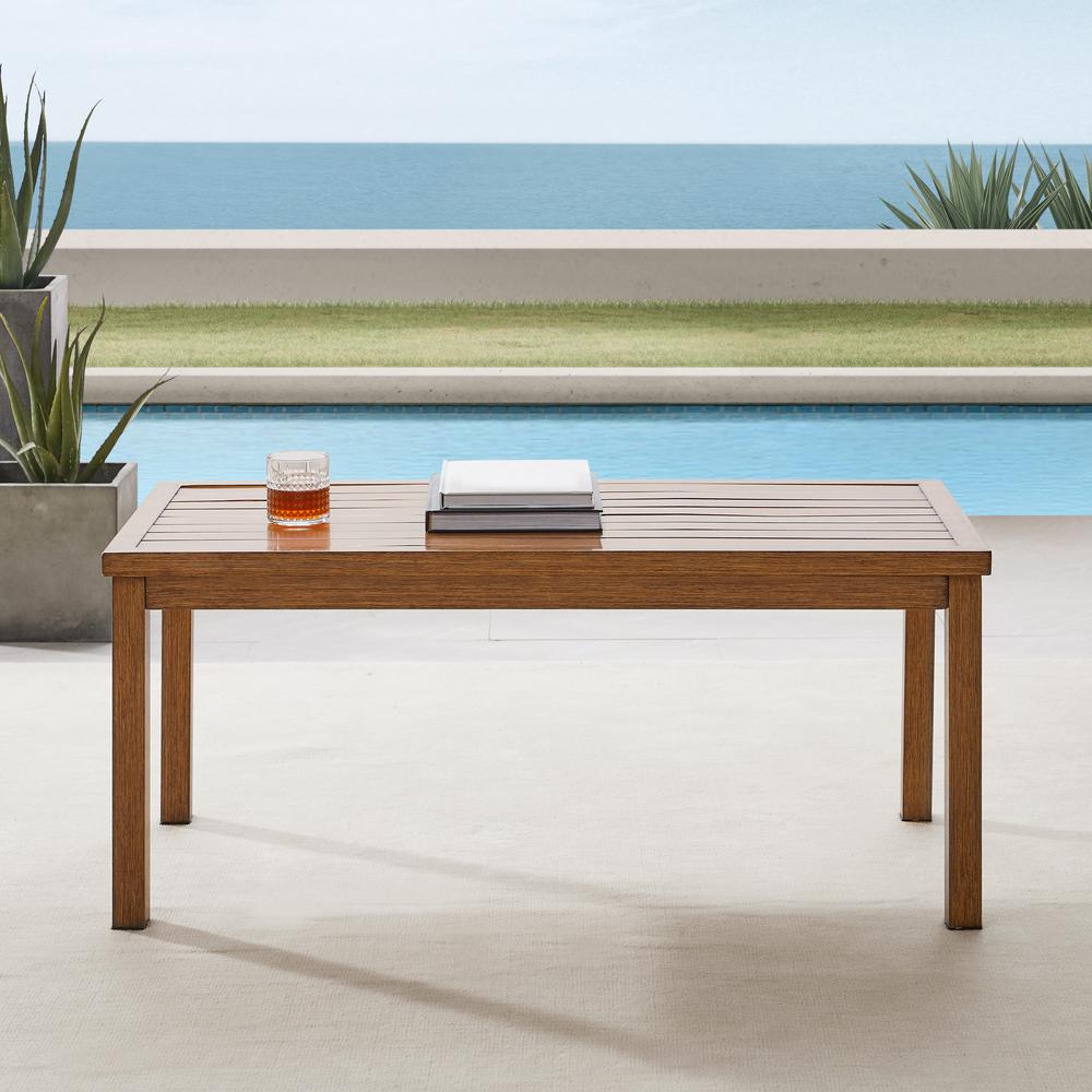 Ridley Outdoor Metal Coffee Table Brown