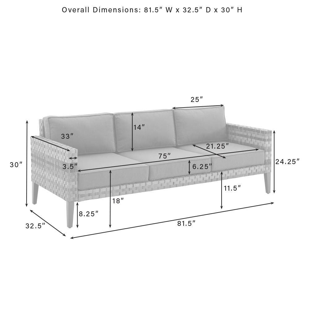 Prescott Outdoor Wicker Sofa Taupe/Brown