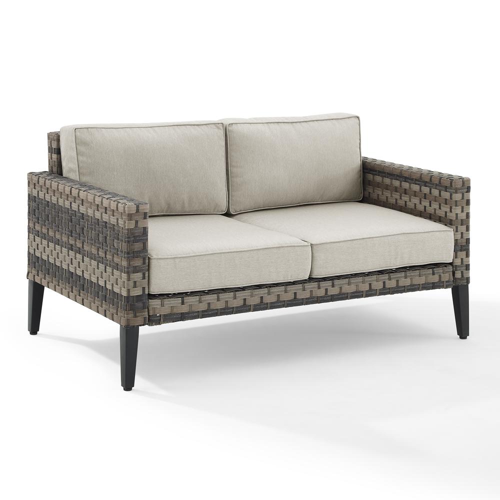 Prescott Outdoor Wicker Loveseat Taupe/Brown