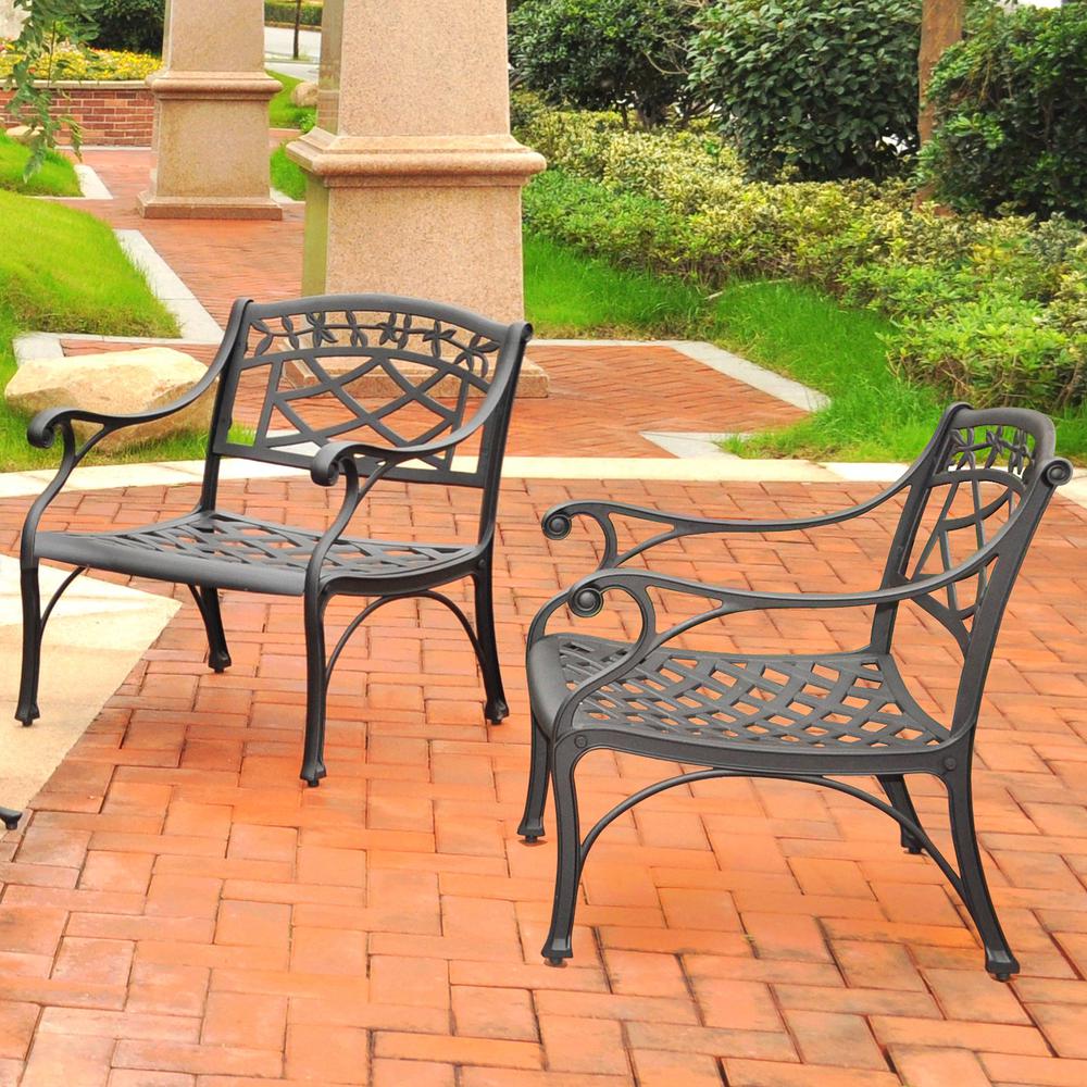 Sedona 2Pc Outdoor Chair Set Black - 2 Club Chairs