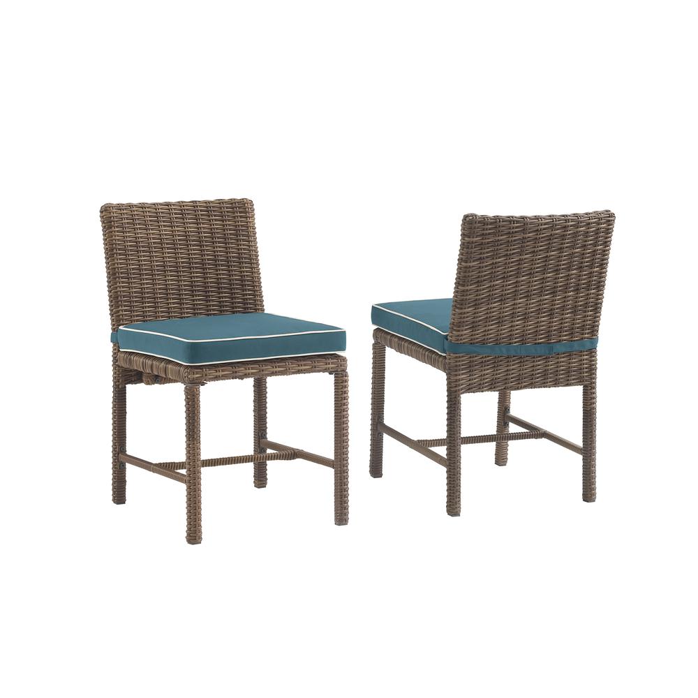 Bradenton 2Pc Outdoor Wicker Dining Chair Set Navy/Weathered Brown - 2 Dining Chairs