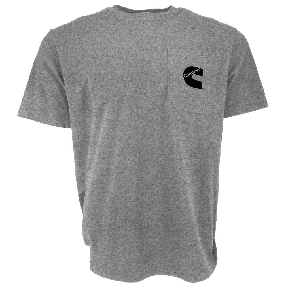 Cummins Unisex T-Shirt Short Sleeve Sport Gray Pocket Tee CMN4754   - Large