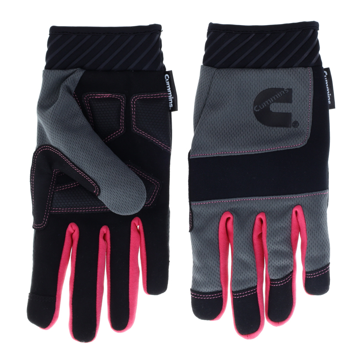 Cummins Womens Mechanic Gloves CMN35112 - Pink and Gray Women Utility Gloves Gardening Construction Safety Work Glove with Touch