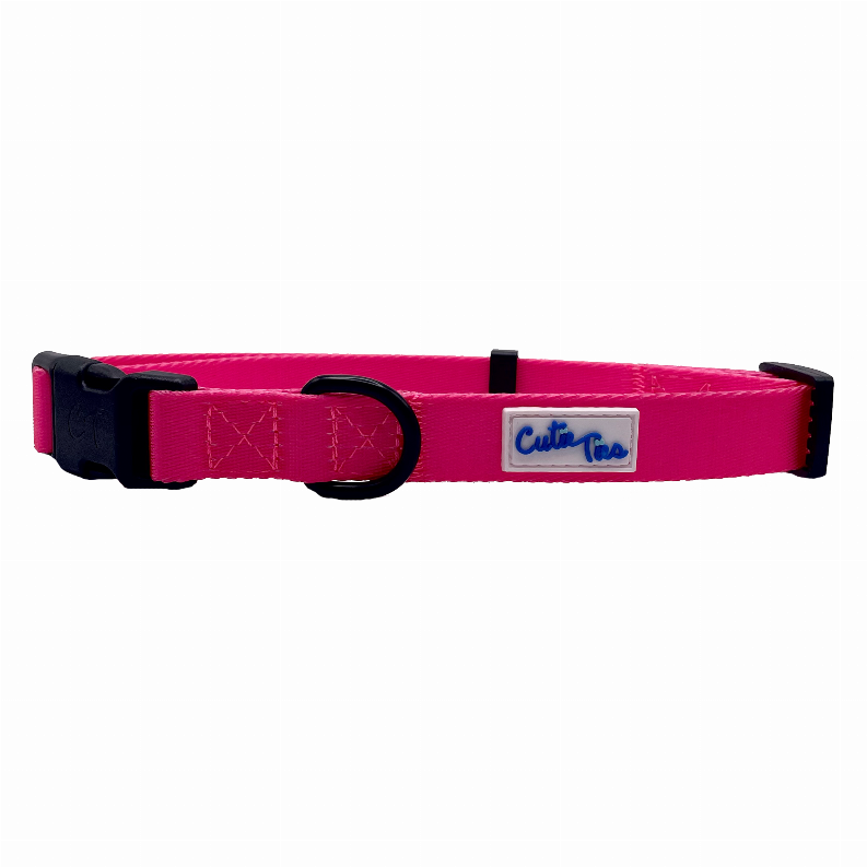 Cutie Ties Fun Design Dog Collar - Medium Pink