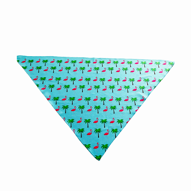 Cutie Ties Tie On Dog Bandana - Small Flamingo Miami Vice