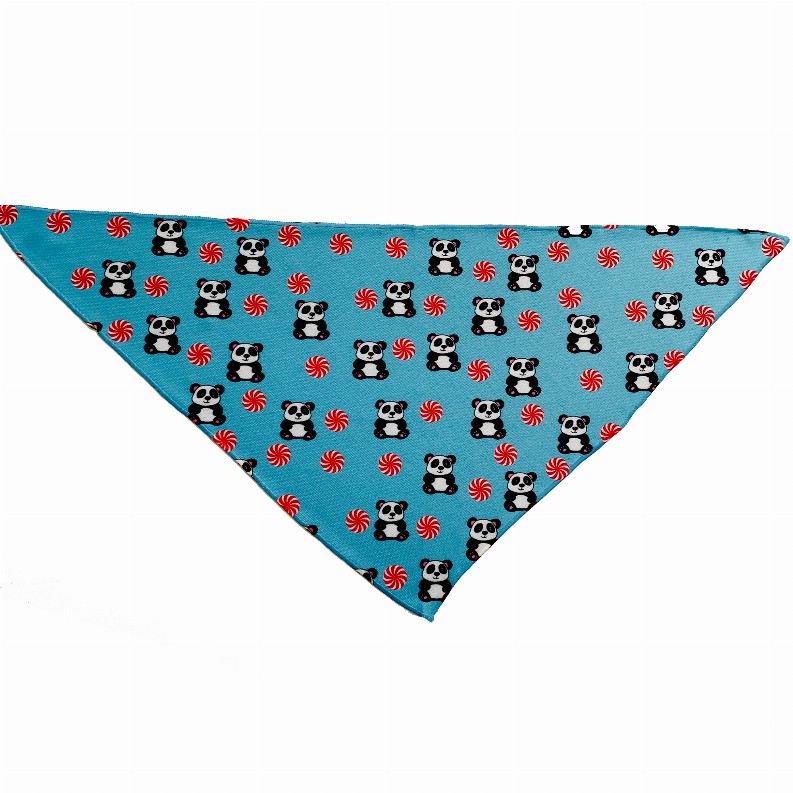 Cutie Ties Tie On Dog Bandana - Small Peppermint Panda Blue