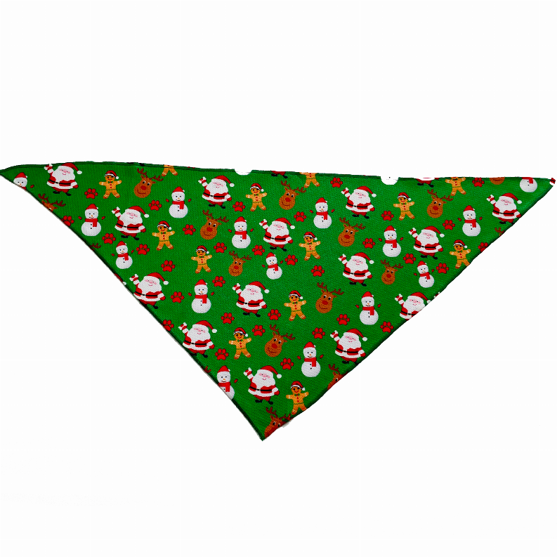 Cutie Ties Tie On Dog Bandana - Small Christmas Festive Green