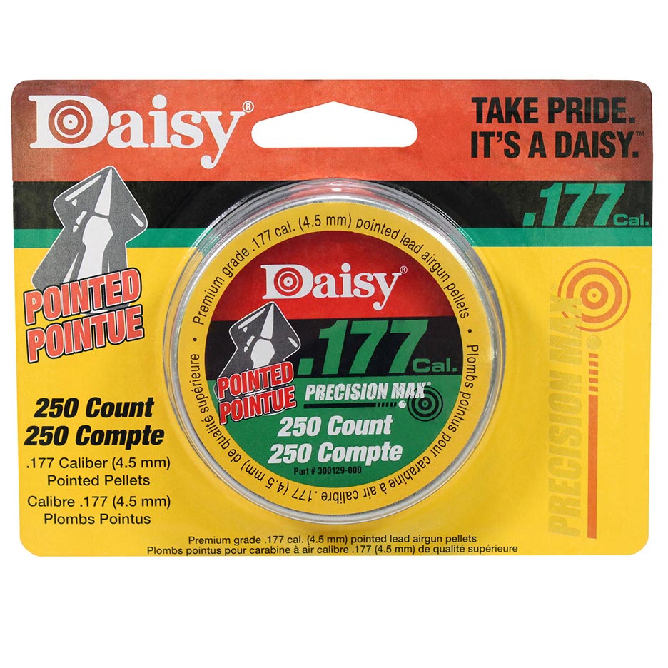 Daisy 250 ct. Pointed Field Pellets .177 PDQ Silver 4.5mm