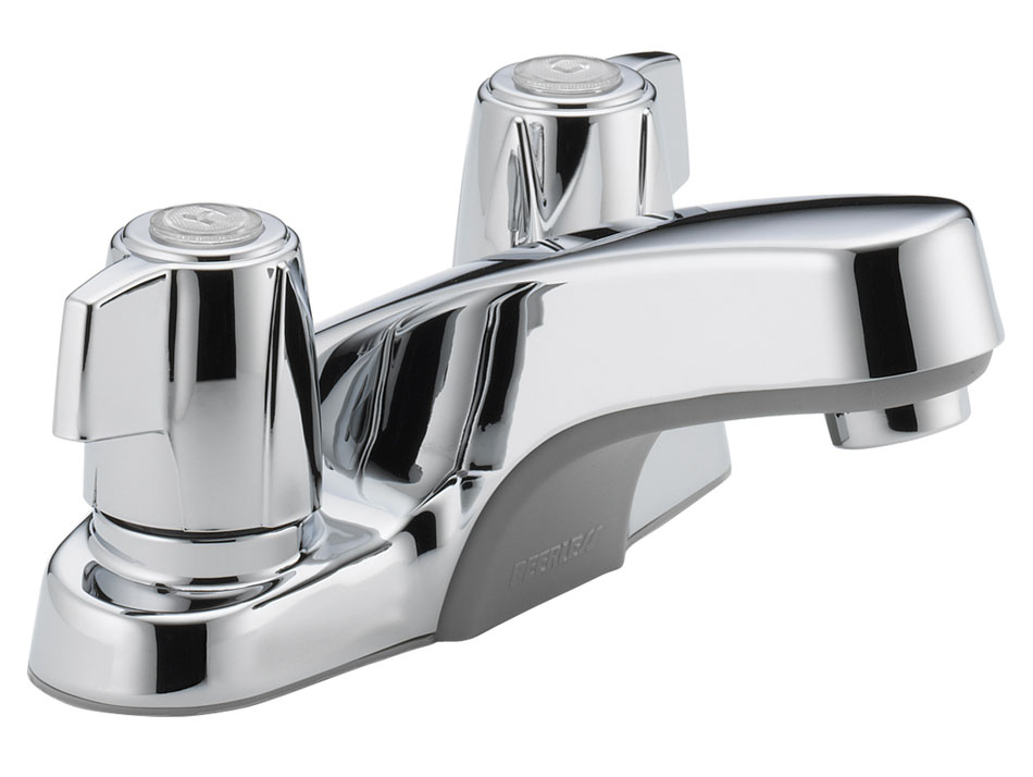 1.2 GPM Two Handle Lavatory Faucet With Metal Handle, Chrome