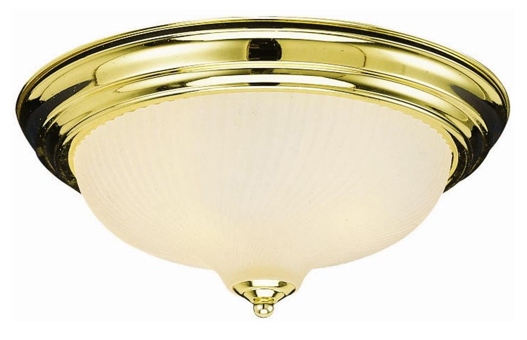 2-Light Ceiling Mount, Polished Brass