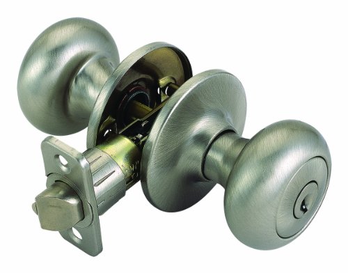 Cambridge 2-Way Latch Entry Door Knob, Adjustable Backset, Satin Nickel