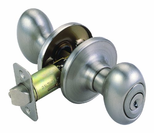 Egg 2-Way Latch Entry Door Knob, Adjustable Backset, Satin Nickel