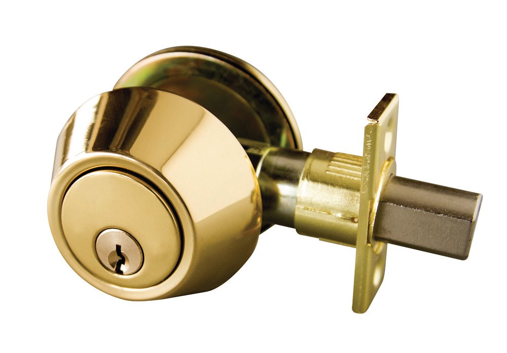 Design House 727438 Single Cylinder Deadbolt, Polished Brass