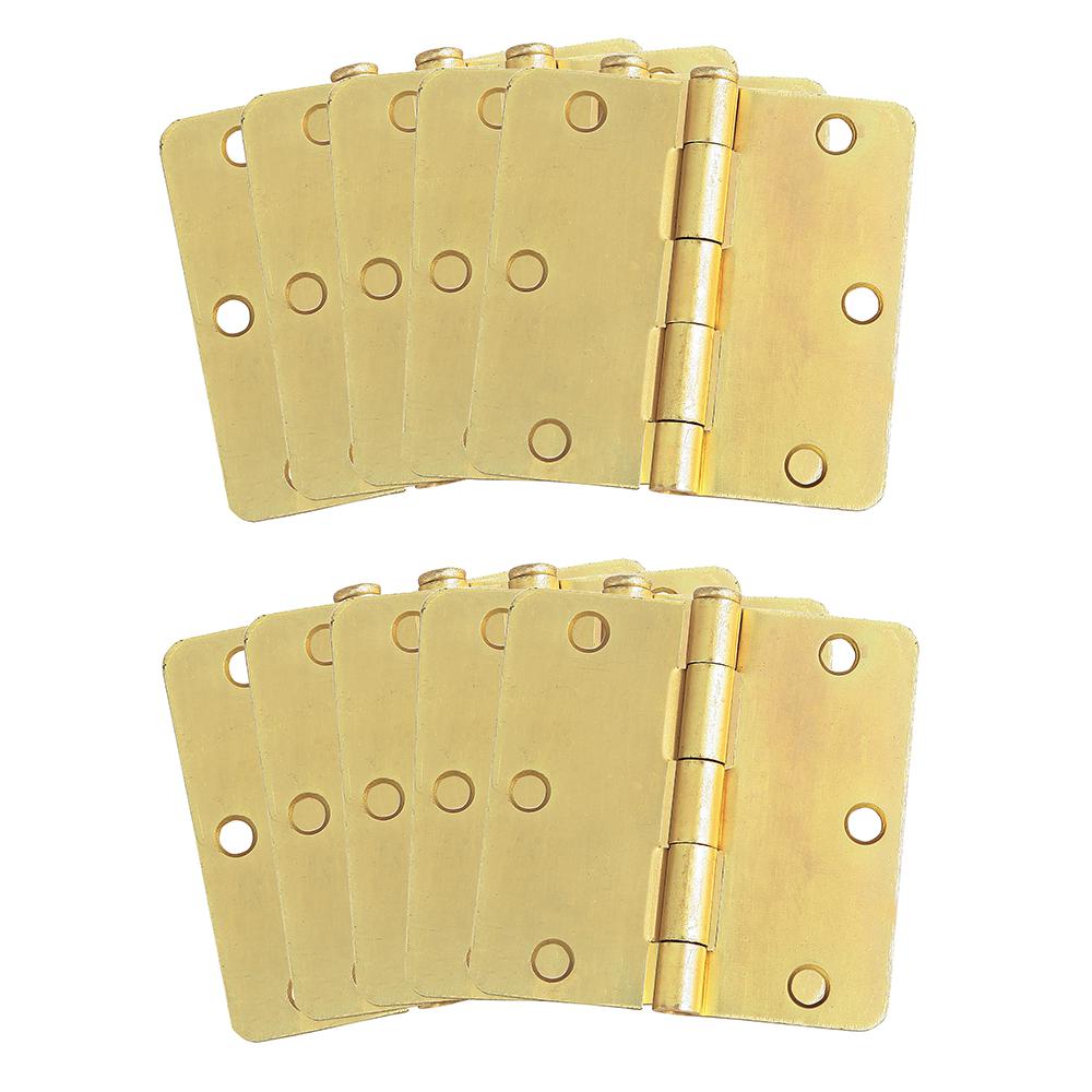 10-Pack Hinge 3.5", Satin Brass