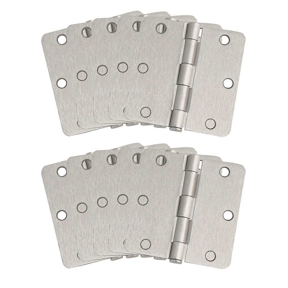 10-Pack Hinge 3.5", Satin Nickel