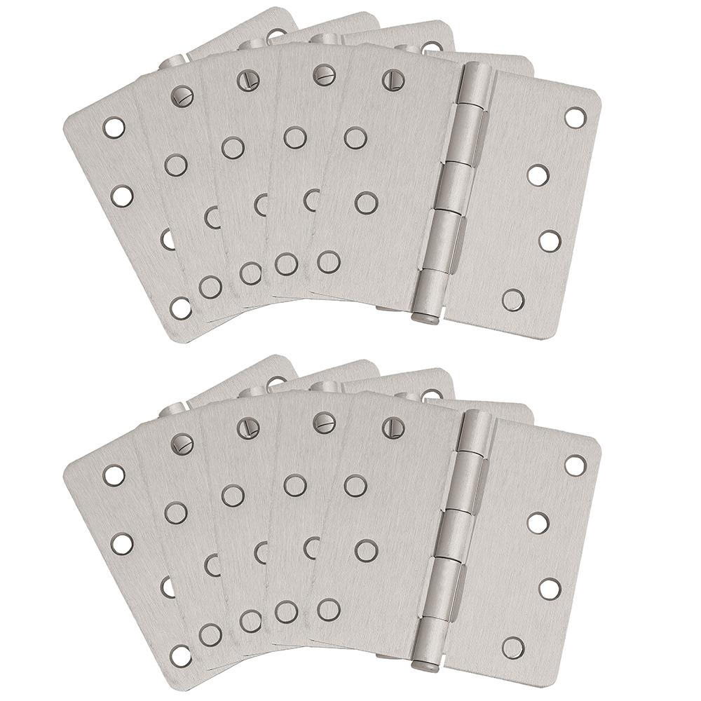 10-Pack Hinge 4", Satin Nickel