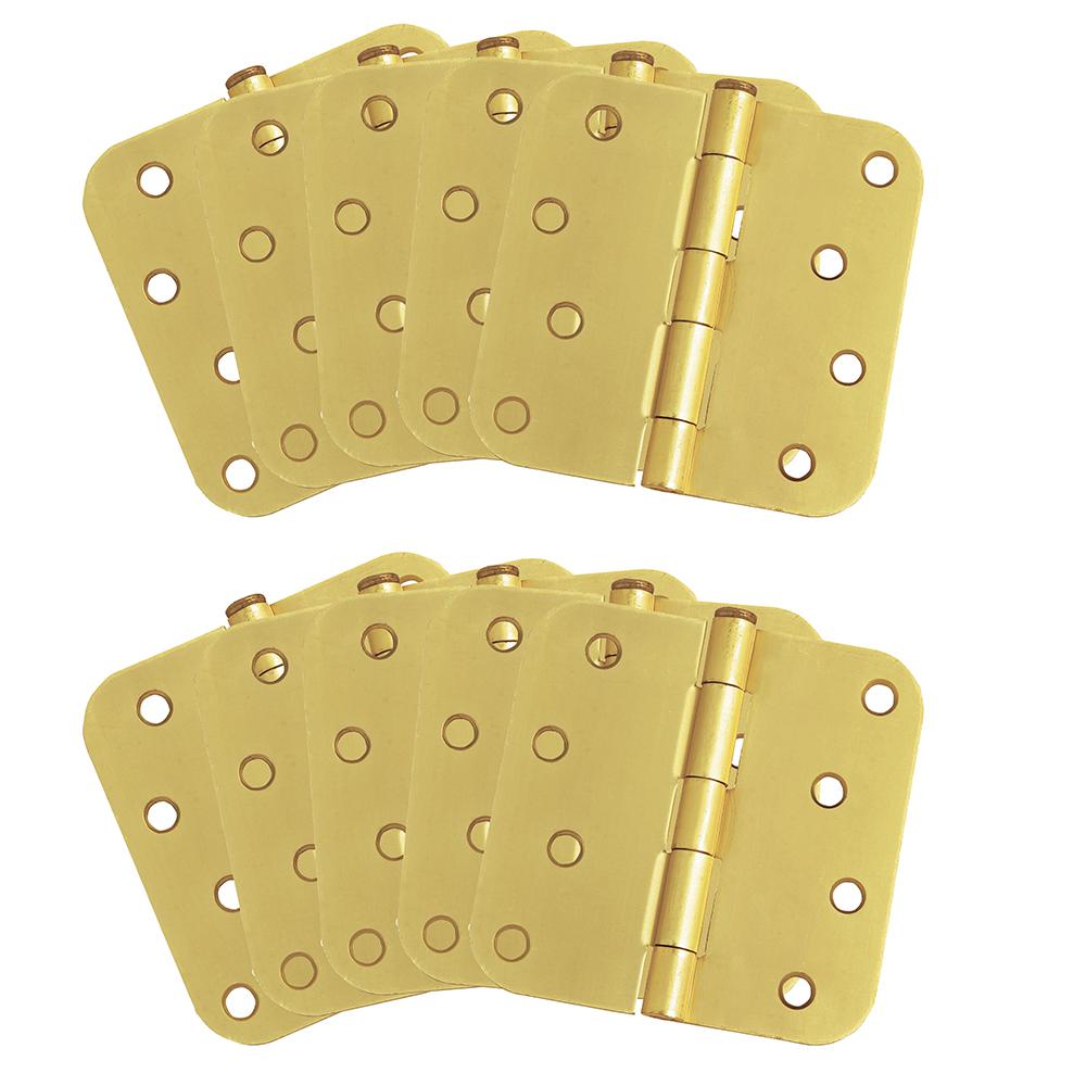 10-Pack Hinge 4", Satin Brass