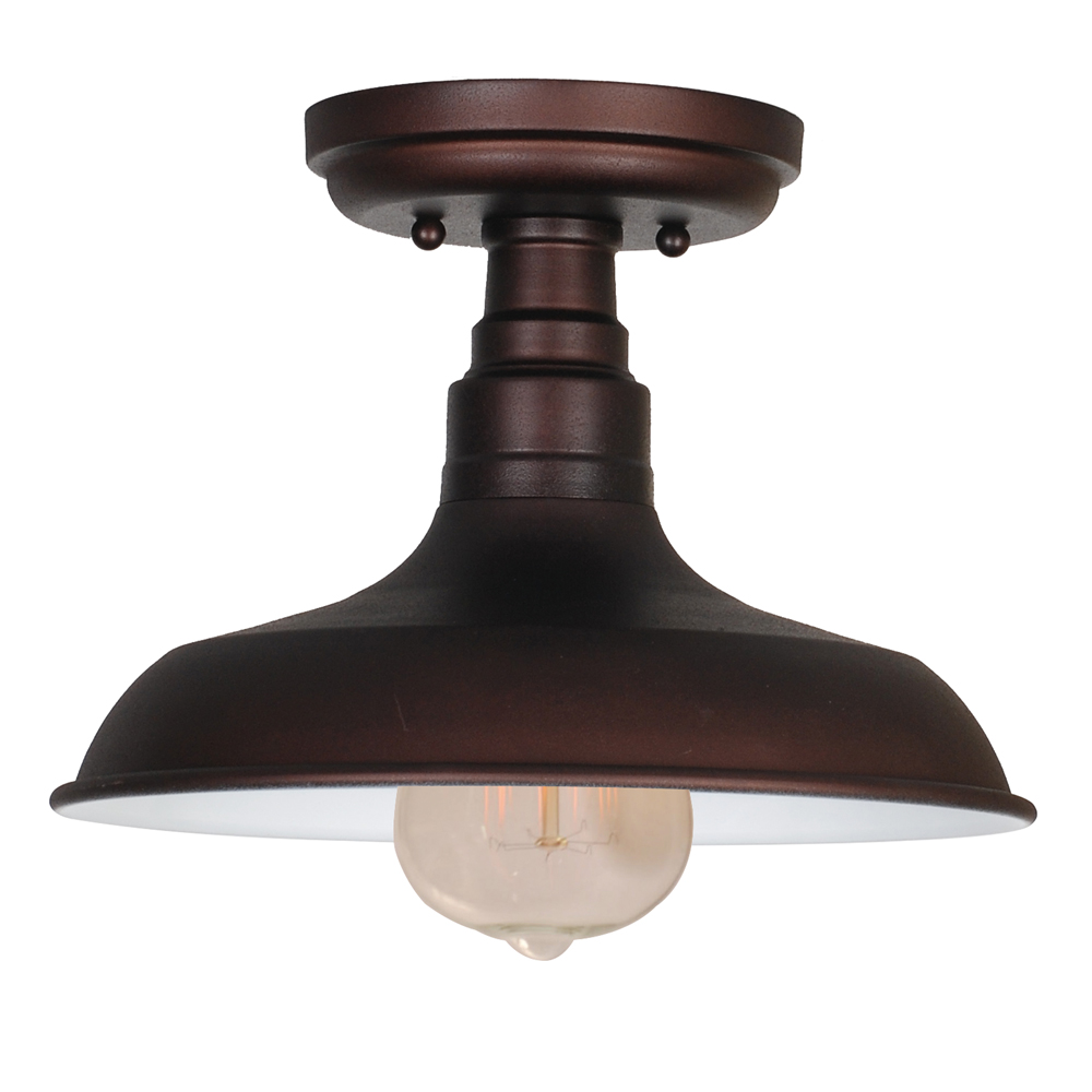 Design House 519884 Kimball 1-Light Ceiling Mount Industrial Light, Coffee Bronze