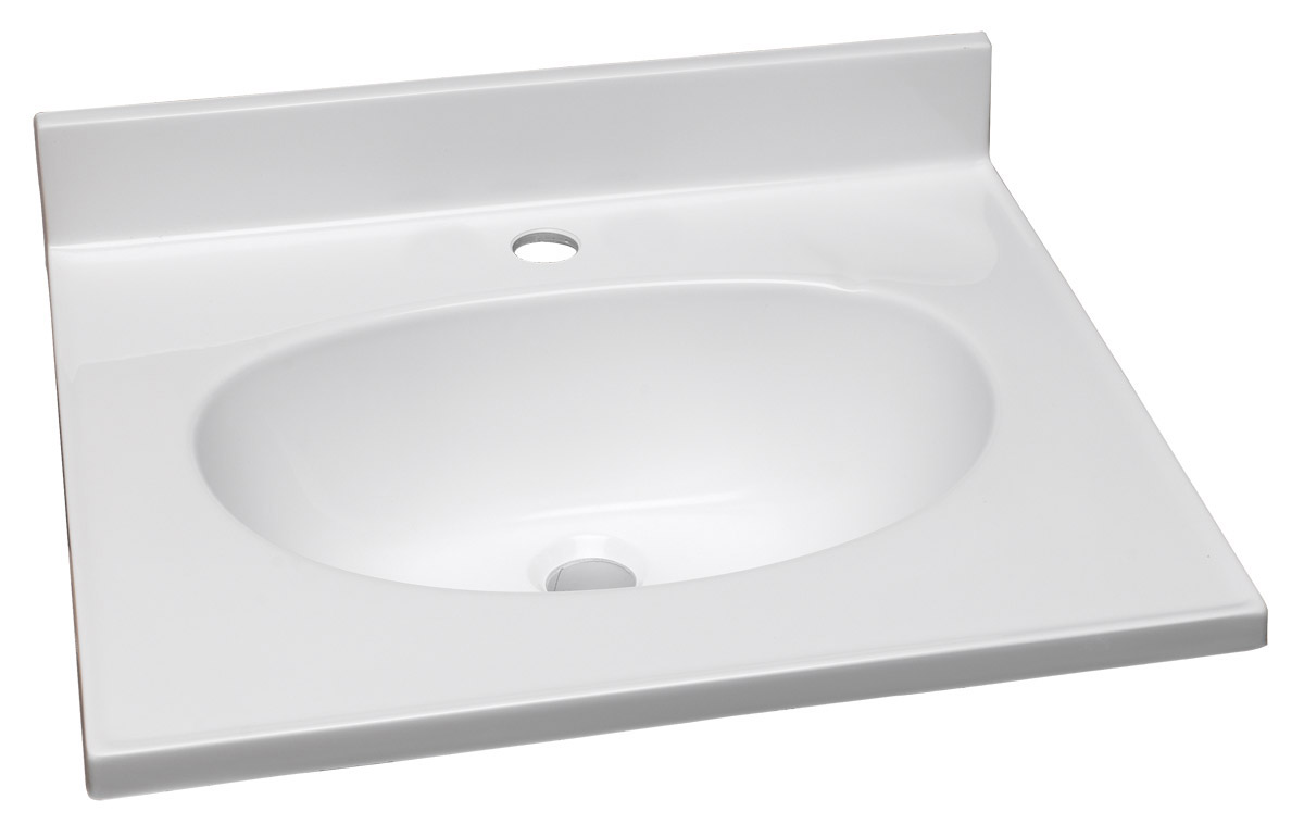 Design House 522078 Cultured Marble Single Faucet Hole Vanity Top 31", Solid White