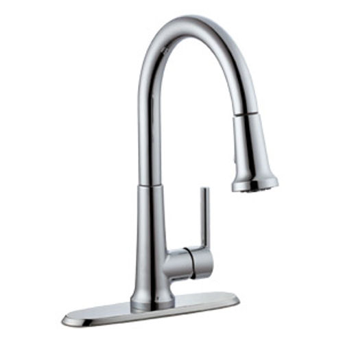 Geneva Kitchen Faucet With Pullout Sprayer, Polished Chrome