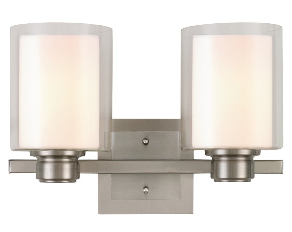 Design House 556142 Oslo 2-Light Wall Light, Satin Nickel