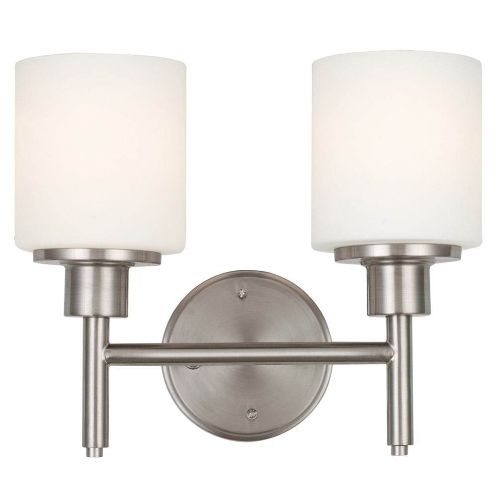 Design House 556191 Aubrey 2-Light Wall Light, Satin Nickel