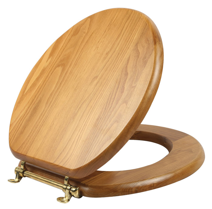 Dalton Round Toilet Seat, Honey Oak Finish