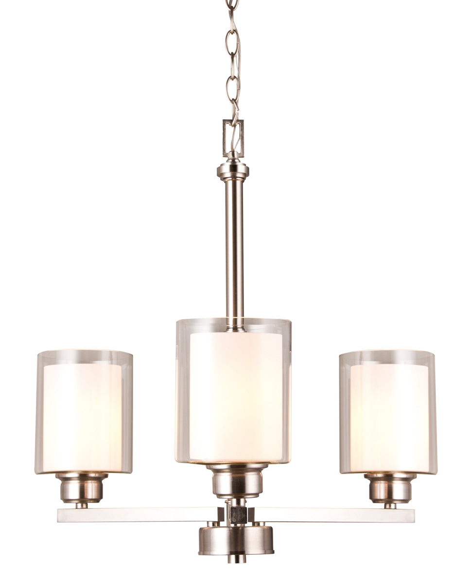 Design House 567206 Oslo 3-Light Chandelier, Brushed Nickel