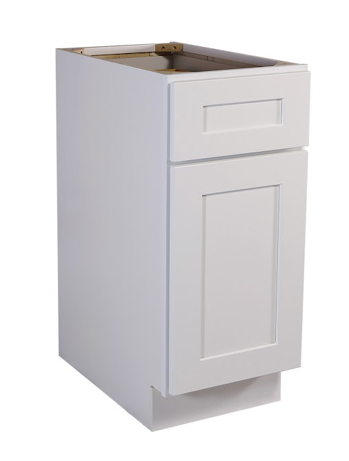 Brookings 15" Fully Assembled Kitchen Base Cabinet, White Shaker