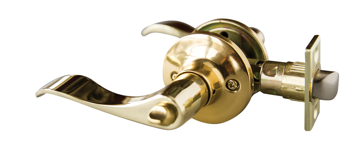 Design House 727909 Stratford 6-Way Universal Privacy Door Knob, Polished Brass