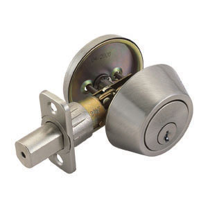 Single Cylinder 2-Way Latch Deadbolt, Adjustable Backset, Satin Nickel