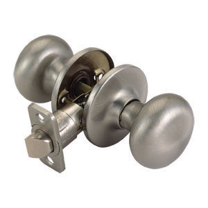 Cambridge 2-Way Latch Passage Door Knob, Adjustable Backset, Satin Nickel