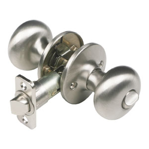 Cambridge 2-Way Latch Privacy Door Knob, Adjustable Backset, Satin Nickel