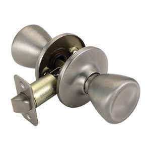 Tulip 2-Way Latch Passage Door Knob, Adjustable Backset, Satin Nickel