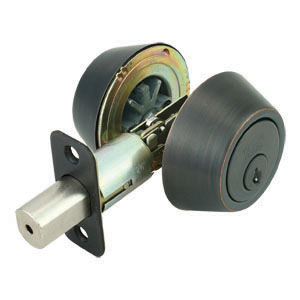 Double Cylinder 2-Way Latch Deadbolt, Adjustable Backset, Oil Rubbed Bronze